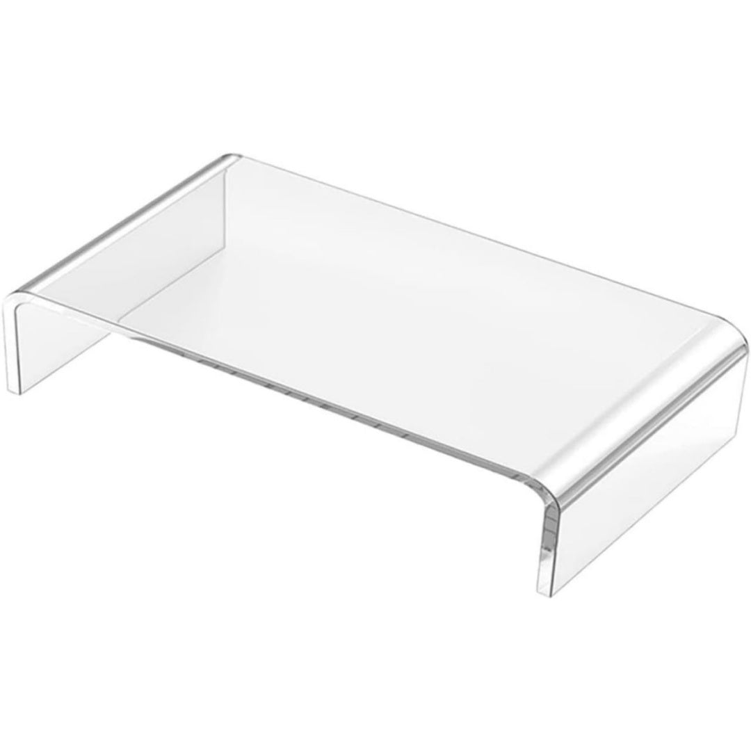 Klares Monitorstaender aus Acryl fuer das Arbeitszimmer