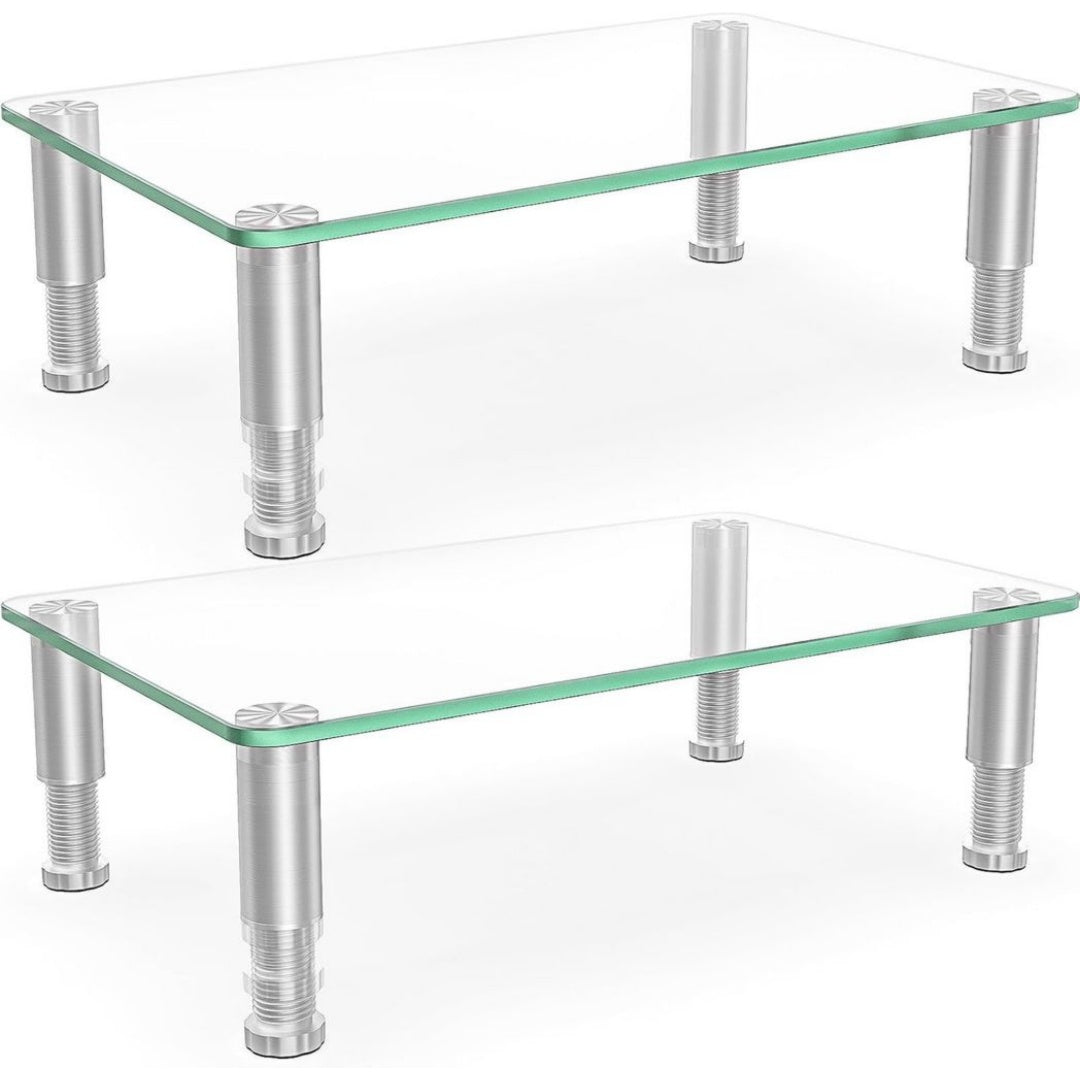 Drehbares Monitorstaender aus Glas fuer das Arbeitszimmer